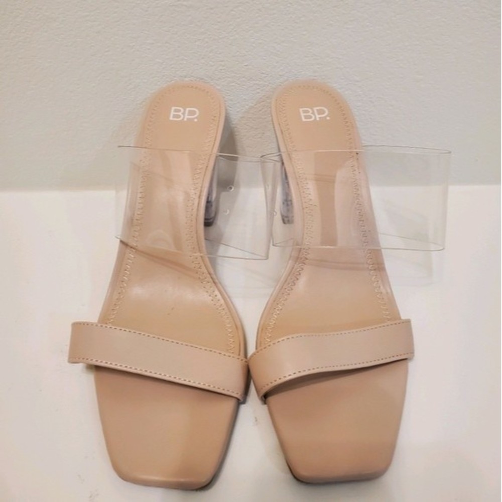 Womens BP Nude Clear Block Heel Sandals NWOT size 9